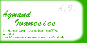 agmand ivancsics business card